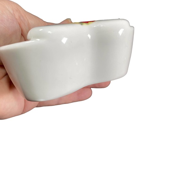 Golden Bell Bone China Hand Painted Cottage Rose Jewelry Trinket Dish - Picture 5 of 8